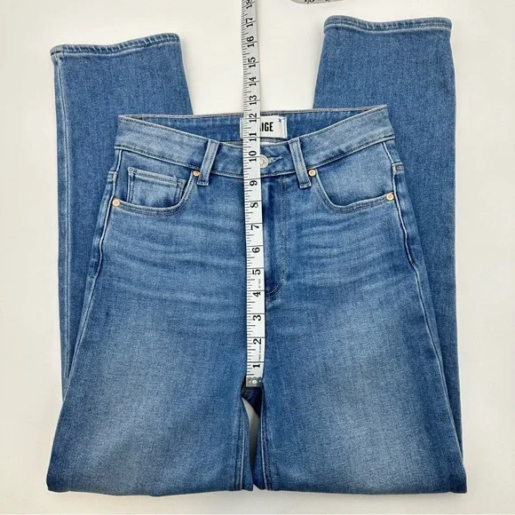 Paige Stella Crop High Waisted Straight Leg Jeans in Seawater Size 24 - Picture 12 of 15